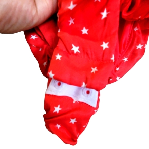 Zara Large Red White Stars Bodysuit with Side Zipper and Guset Buttons - Picture 5 of 8